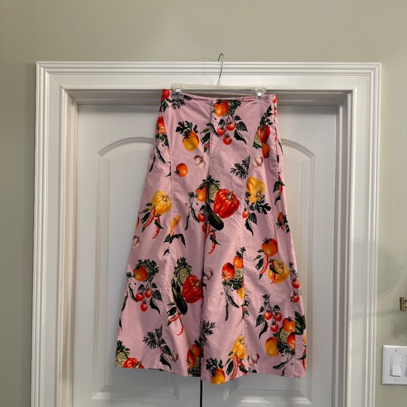 🍅 Maeve by Anthropologie High-Rise Printed Crop Wide-Leg Pants - Size 6 - Picture 7 of 7